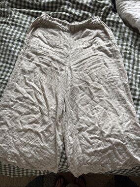 Notperfectlinen maxi wels gingham Wide-Leg Linen pants